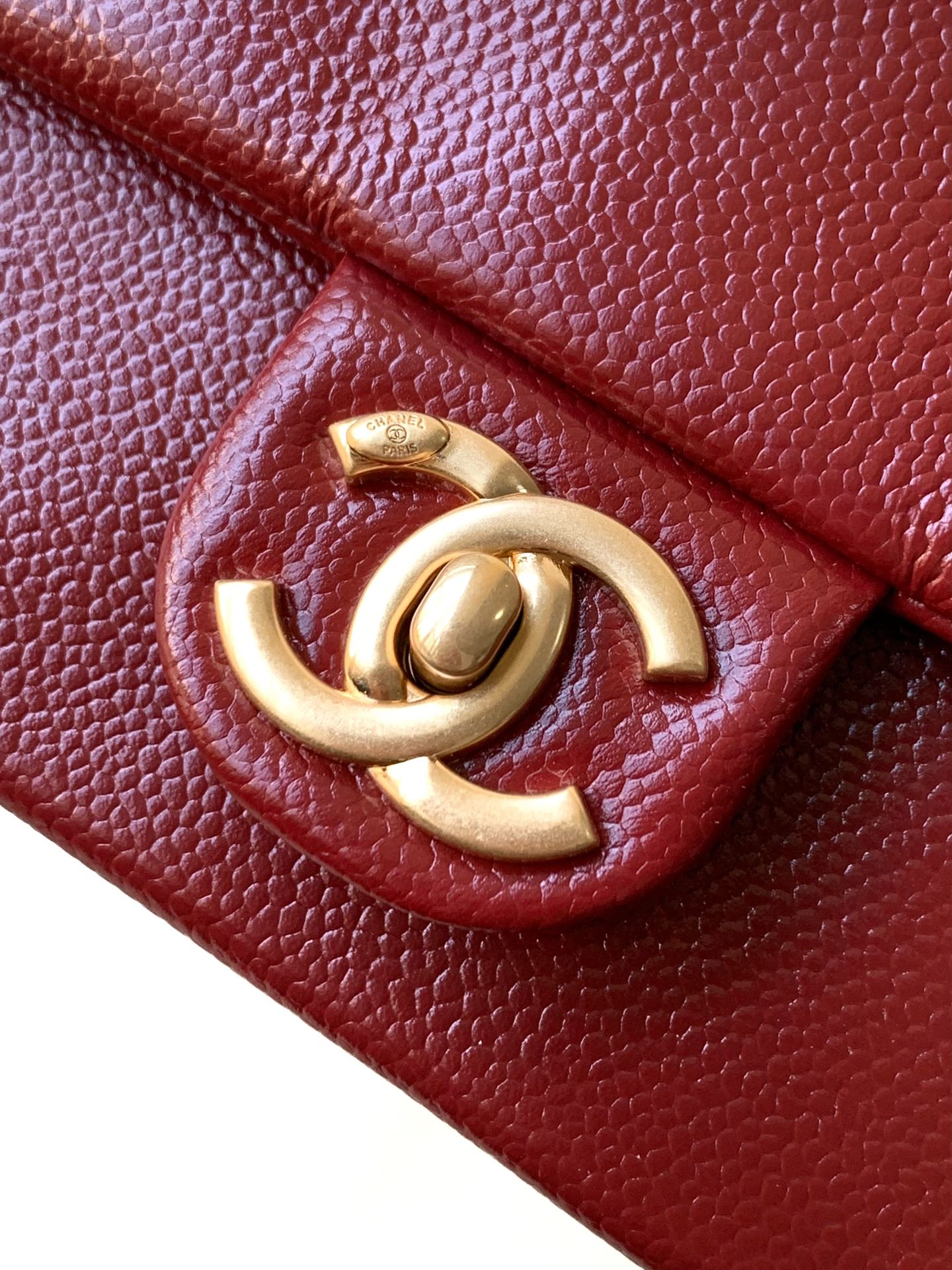 Ch*el mini grained shiny calfskin & gold-tone metal flap bag 17.5cm 2024120603