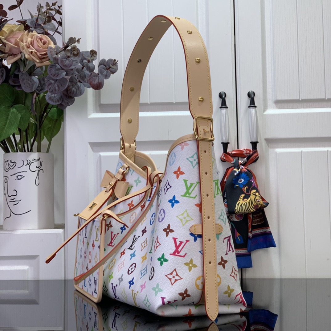l**is V*t*n x takashi murakami carryall pm white multicolored 29*24*12cm