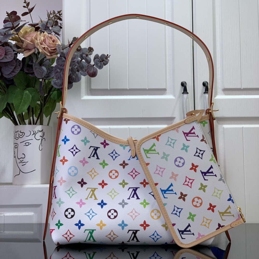 l**is V*t*n x takashi murakami carryall pm white multicolored 29*24*12cm