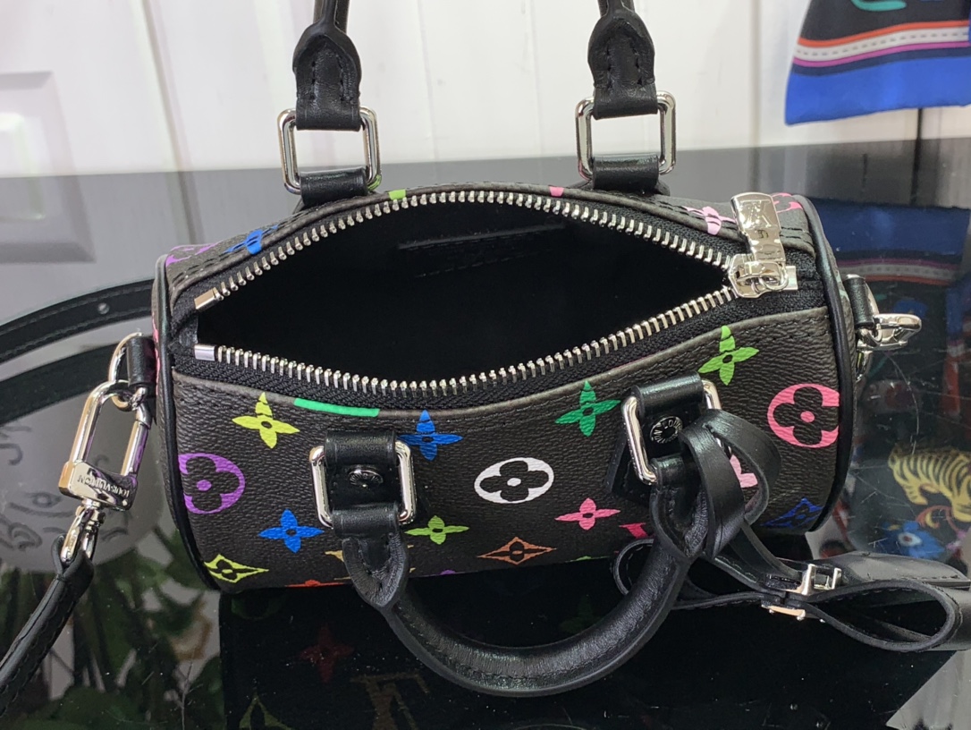 l**is V*t*n x takashi murakami nano speedy black multicolored 16x11x9cm