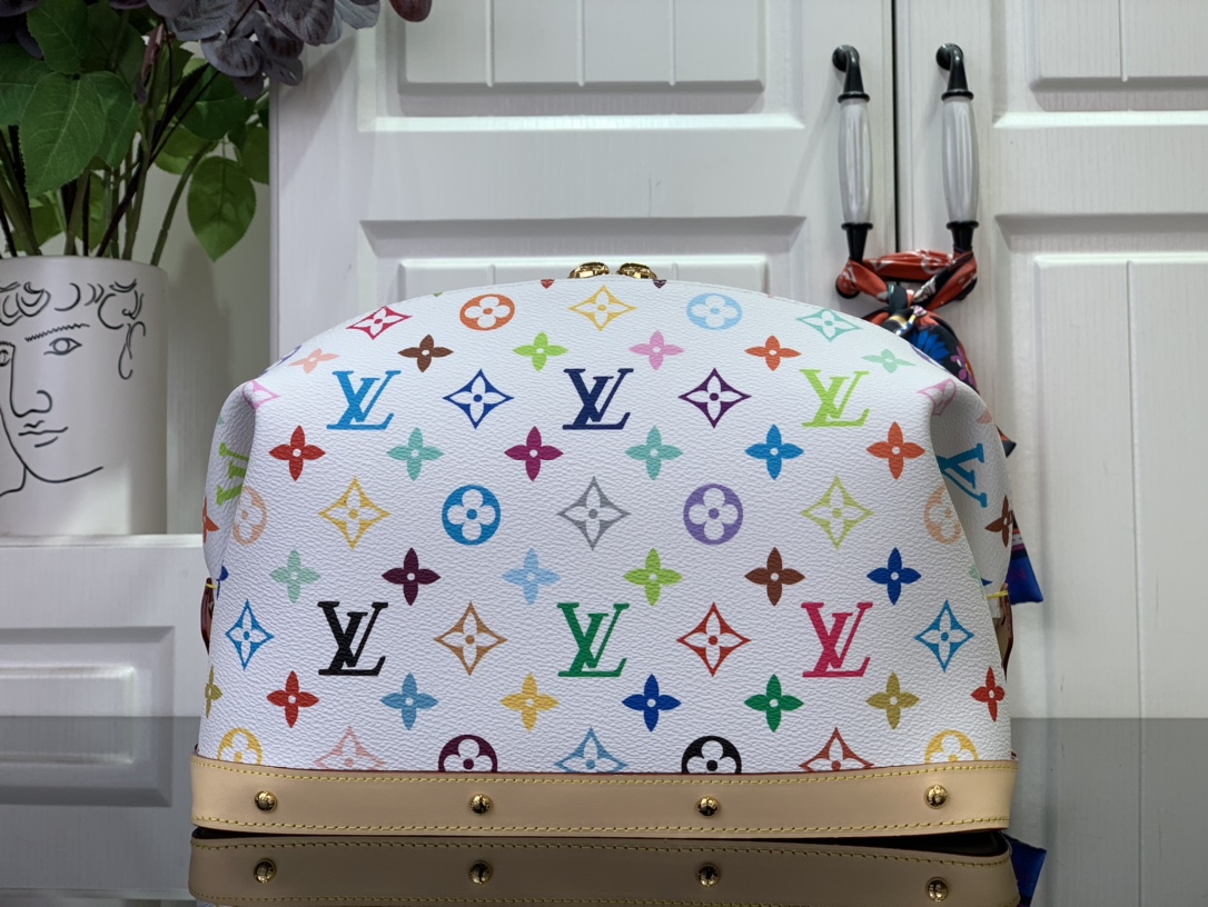 l**is V*t*n x takashi murakami cosmetic pouch gm white multicolored 27x18x9cm