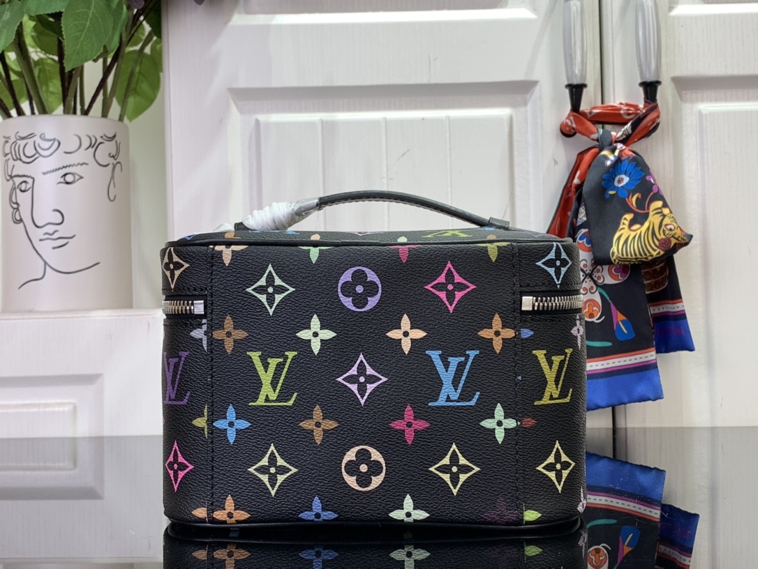 l**is V*t*n x takashi murakami nice mini black multicolored  20x14x13cm