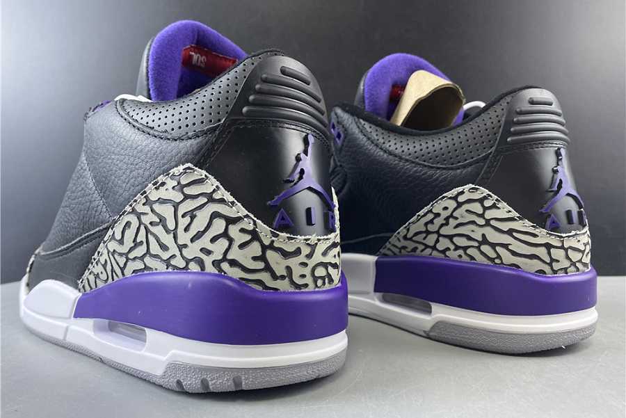 Jordan 3 Retro Black Court Purple