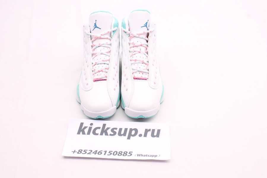 Air Jordan 13 Retro White Soar Green Pink (GS)  439358-100