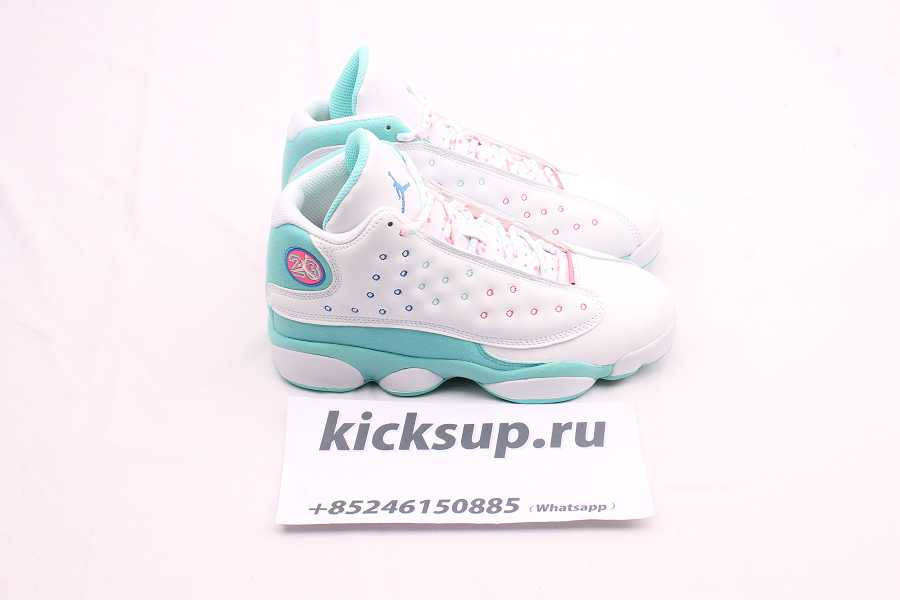 Air Jordan 13 Retro White Soar Green Pink (GS)  439358-100