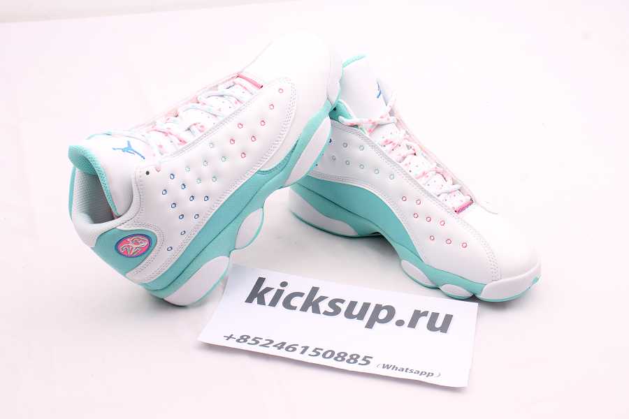 Air Jordan 13 Retro White Soar Green Pink (GS)  439358-100
