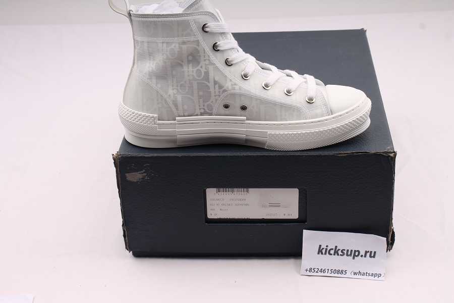 D10r B23 High-Top Sneaker White D10r Oblique Canvas Technical Fabric Sneakers