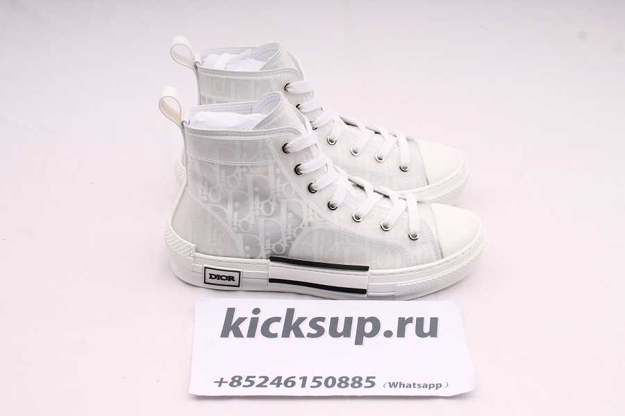 D10r B23 High-Top Sneaker White D10r Oblique Canvas Technical Fabric Sneakers