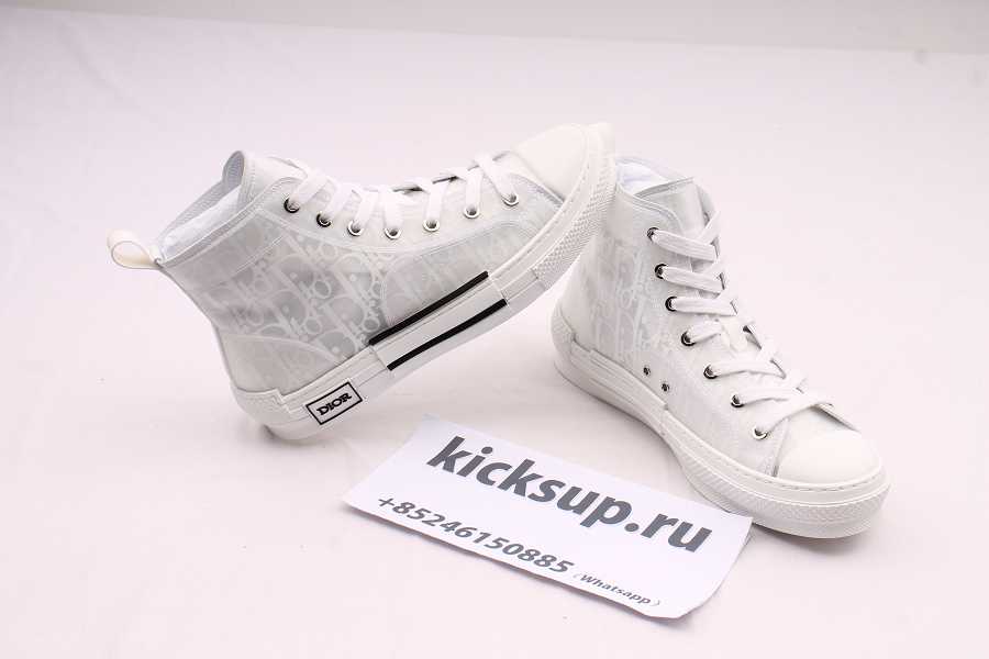 D10r B23 High-Top Sneaker White D10r Oblique Canvas Technical Fabric Sneakers