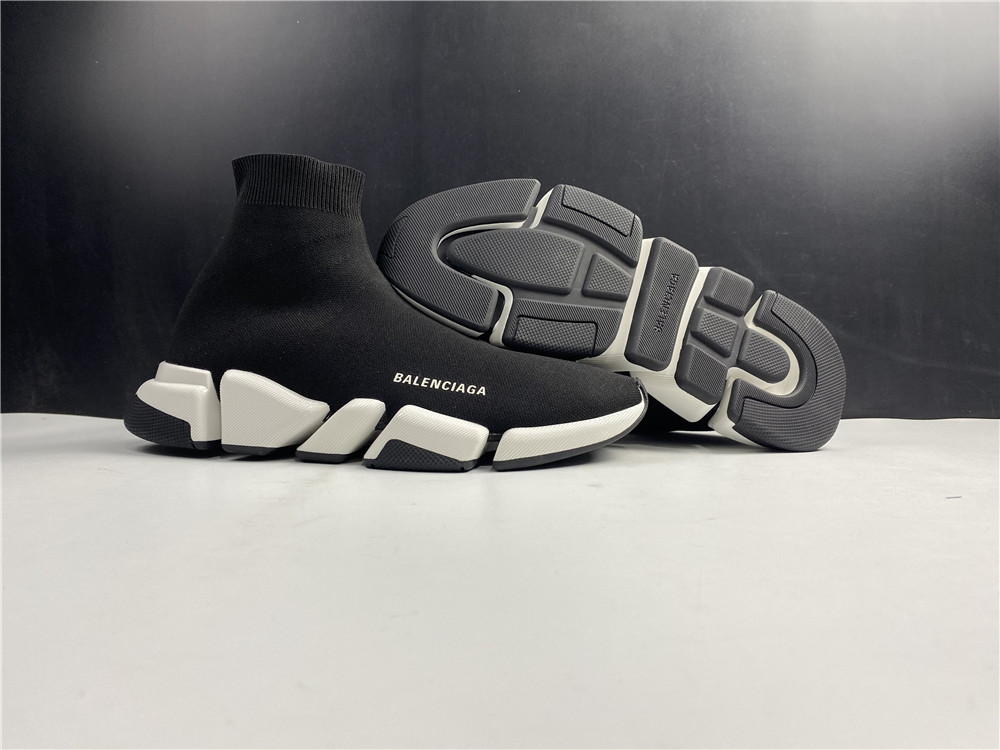 Balenc1a9a Black & White Speed 2.0 Sneakers