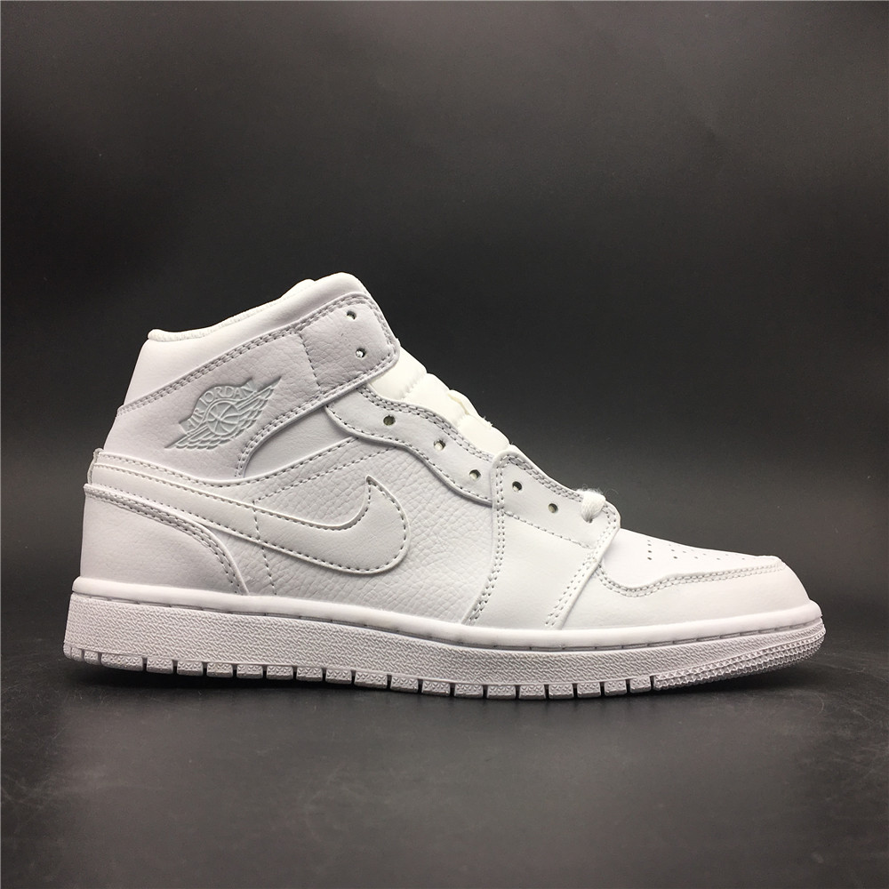 Nike Air Jordan 1 Mid Triple White (2018) 554724-109