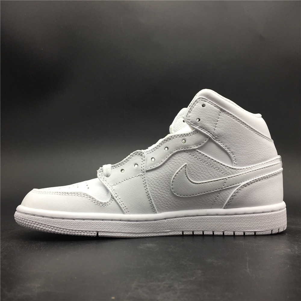 Nike Air Jordan 1 Mid Triple White (2018) 554724-109