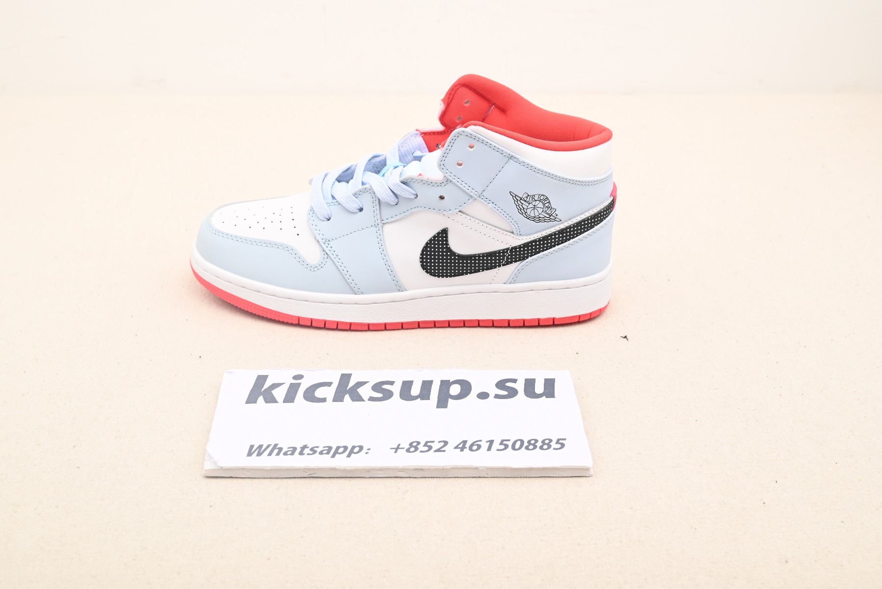 Nike Air Jordan 1 Mid Half Blue Polka Dot Swoosh (GS) 555112-400